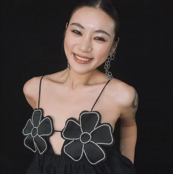 New Zara Rhinestone Floral Poplin Top - 7521/009 - Picture 12 of 15